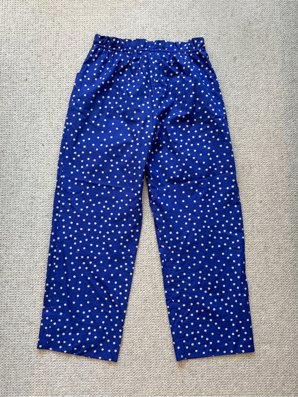 Zara Blue White Polka Dot Drawstring Wide Leg Pants Size S - Picture 5 of 5